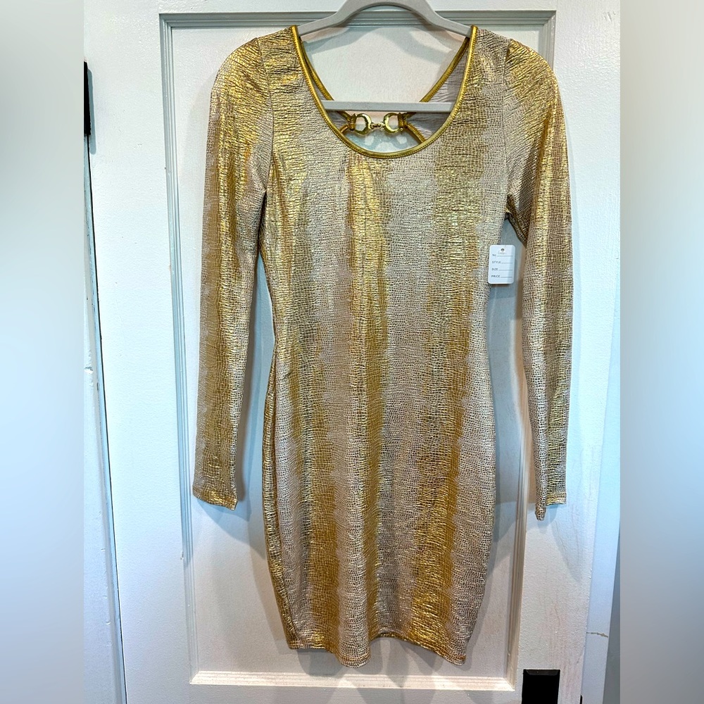 Metallic Bodycon Sexy Dress